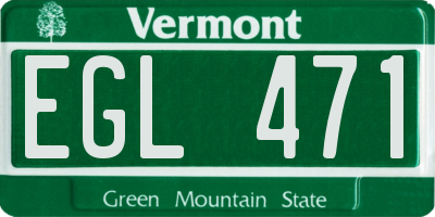 VT license plate EGL471