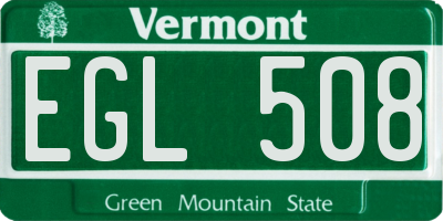 VT license plate EGL508