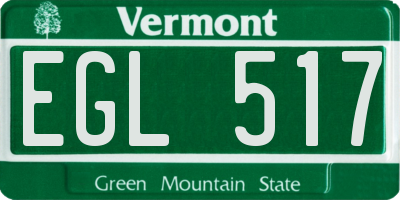 VT license plate EGL517