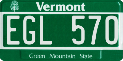 VT license plate EGL570