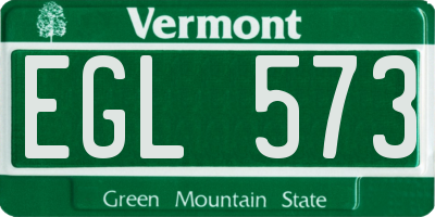 VT license plate EGL573