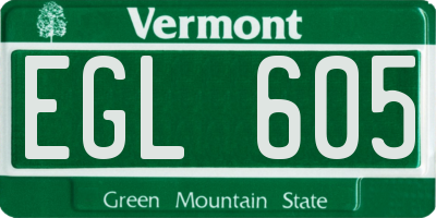 VT license plate EGL605