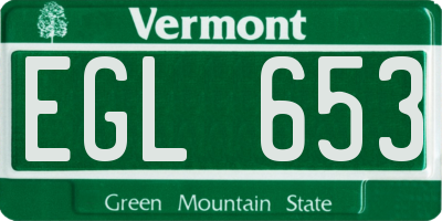 VT license plate EGL653