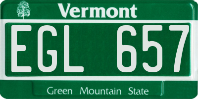VT license plate EGL657