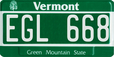 VT license plate EGL668