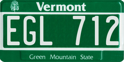 VT license plate EGL712