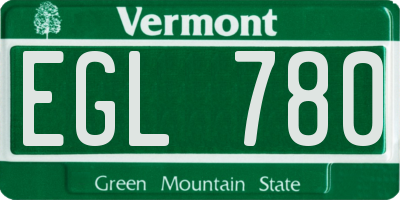 VT license plate EGL780