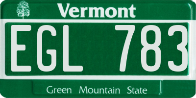 VT license plate EGL783