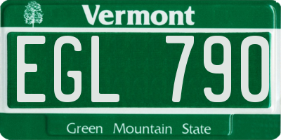 VT license plate EGL790