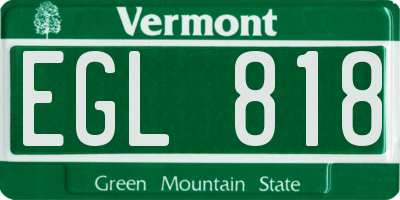 VT license plate EGL818
