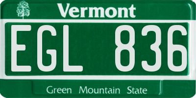 VT license plate EGL836