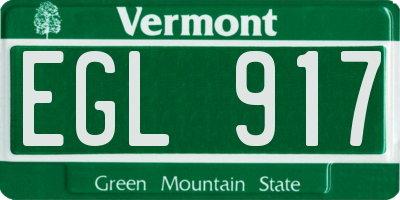 VT license plate EGL917