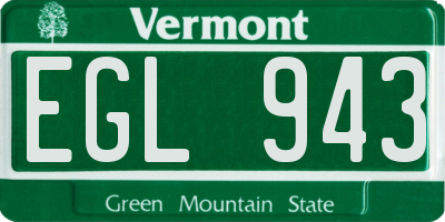 VT license plate EGL943