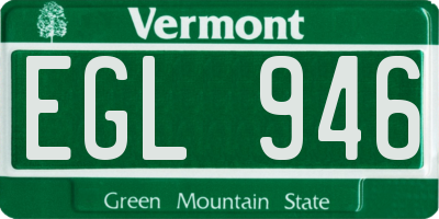 VT license plate EGL946