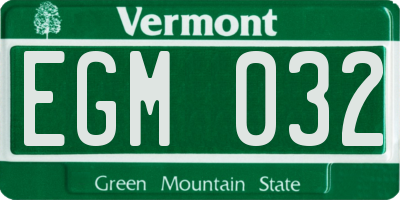 VT license plate EGM032