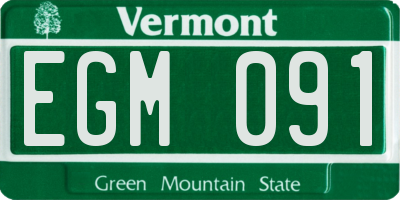 VT license plate EGM091