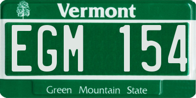VT license plate EGM154