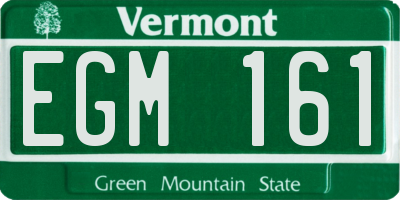 VT license plate EGM161