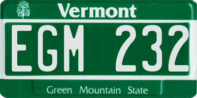 VT license plate EGM232