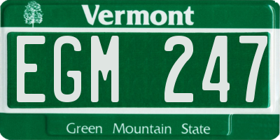 VT license plate EGM247