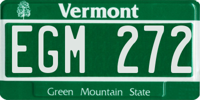 VT license plate EGM272