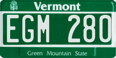 VT license plate EGM280