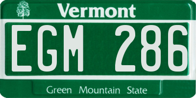 VT license plate EGM286