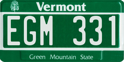 VT license plate EGM331
