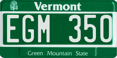 VT license plate EGM350