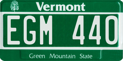 VT license plate EGM440