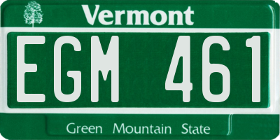 VT license plate EGM461