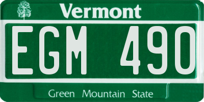 VT license plate EGM490
