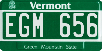 VT license plate EGM656