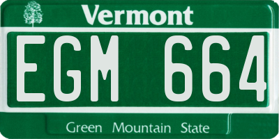 VT license plate EGM664