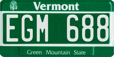 VT license plate EGM688