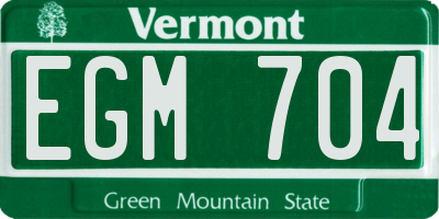 VT license plate EGM704