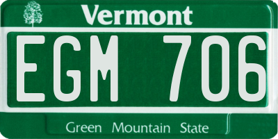 VT license plate EGM706