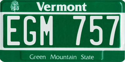 VT license plate EGM757