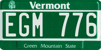VT license plate EGM776