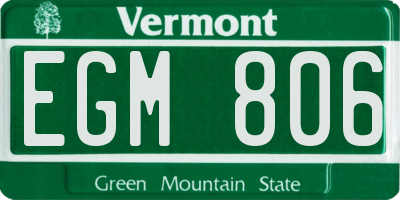 VT license plate EGM806