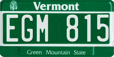 VT license plate EGM815