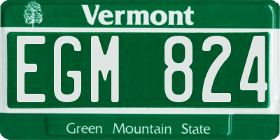 VT license plate EGM824