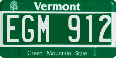 VT license plate EGM912