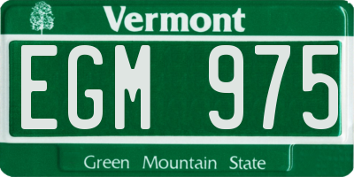 VT license plate EGM975