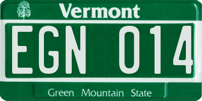 VT license plate EGN014