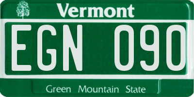 VT license plate EGN090