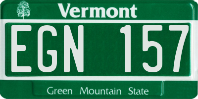 VT license plate EGN157