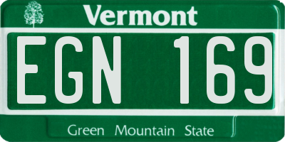 VT license plate EGN169