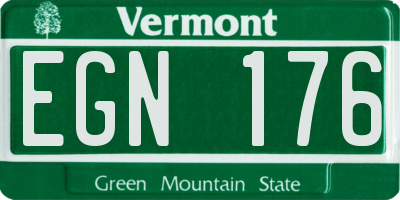 VT license plate EGN176