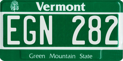 VT license plate EGN282